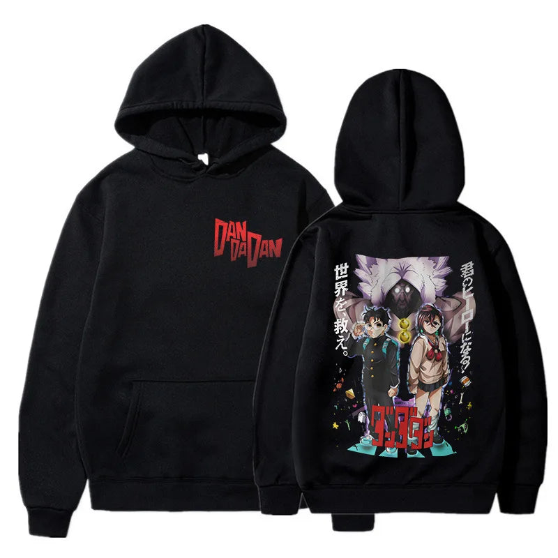 Anime DANDADAN Hoodies Manga Ayase Momo Okarun Hoodie Men Women Casual Hoodie Fashion Streetwear Dan Da Dan Hooded Sweatshirts