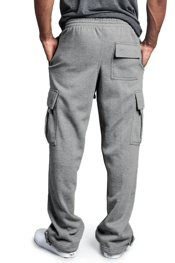 Spring and Autumn New Men's Sports Leisure Trousers Multi-pocket Loose Solid Color Cargo Work Pants Streetwear Men Pants