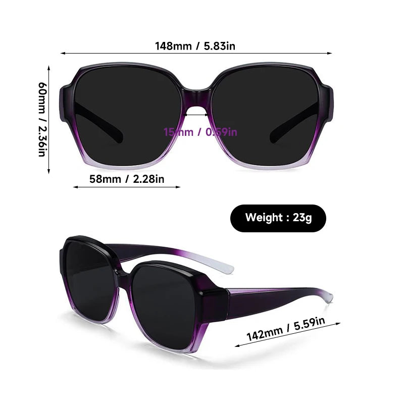 Polarized Sunglasses Can Cover Myopia Glasses Men's and Women's UV Protection to Make round Face Thin-Looked for Driving