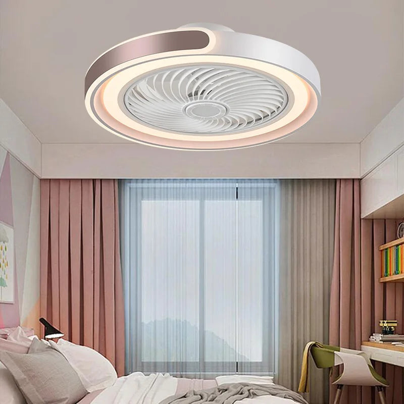 Moder Smart Fan Light Living Room Bedroom Dining Quiet Study Eye Protection Invisible Blade Reversible Durable LED Ceiling Lamp