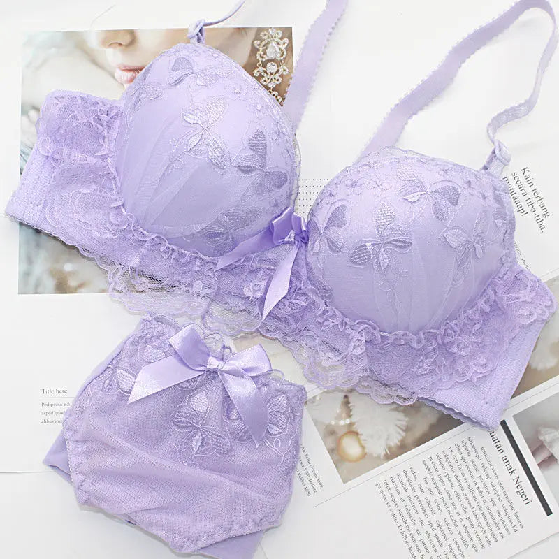 Lingerie for Woman Hot Sale Female Underwear Sexy Lingerie Set for Girls Cute Wireless Lace Lingerie Panties Set Bra Underwear