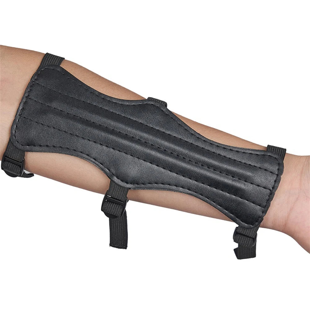 Archery Arm Finger Guard Leather Handguard Protector Adult 3 Finger Glove Left Right Hunting Shooting Safety Anti Slip Protect