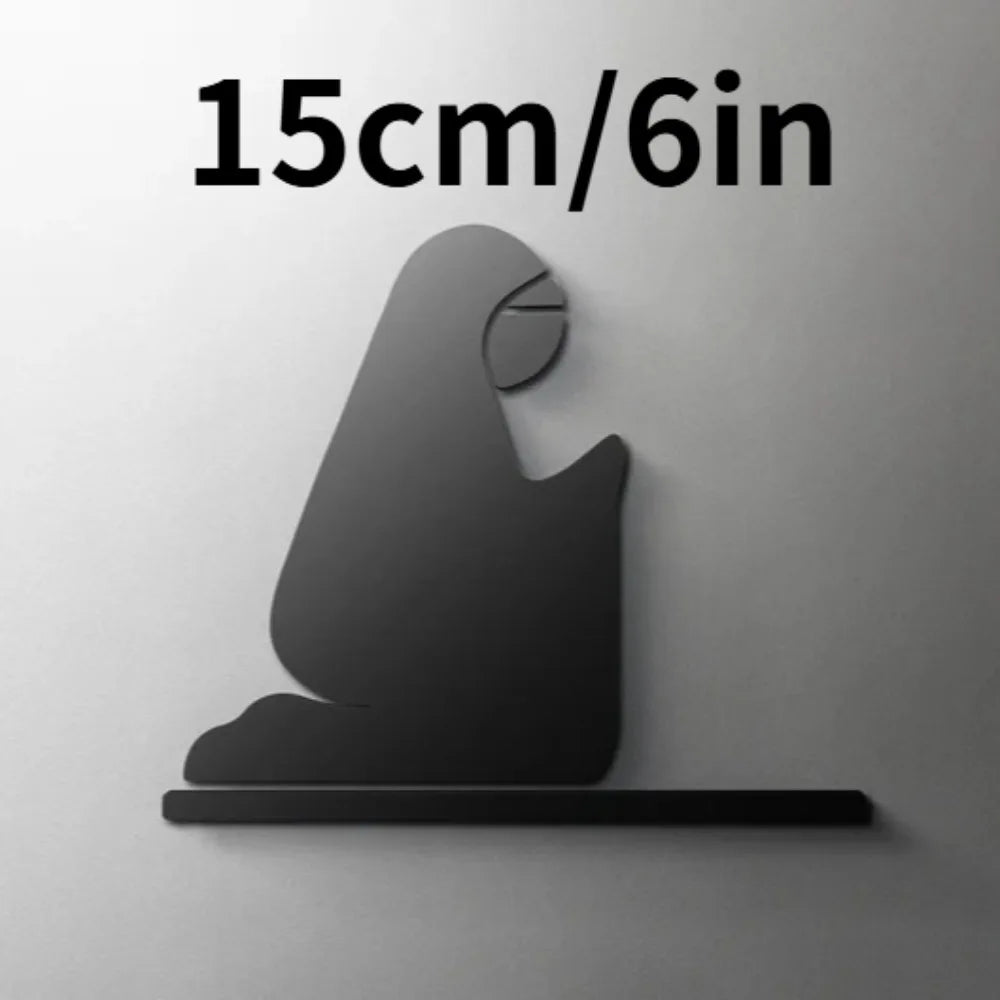 Modern Acrylic Islamic Prayer Room Sign 3D Self Adhesive Mosque Door Icon