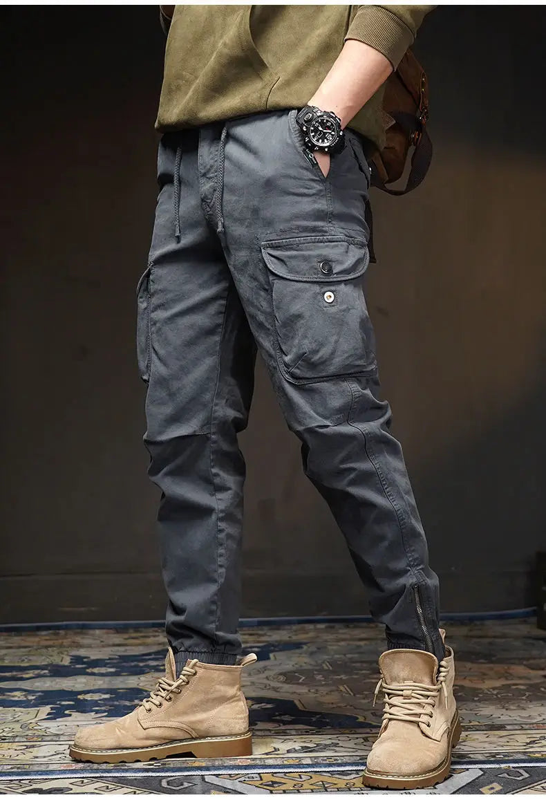 Spring and Autumn Small-footed Work Pants Men's Casual New Outdoor Trendy Brand European American Outdoor Function