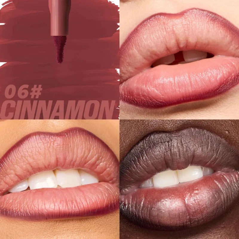 Matte Velvet Lipliner Pencil Red Nude Contour Tint Lipstick Waterproof Lasting Non-stick Cup Moisturising Lip Contour Pen Makeup