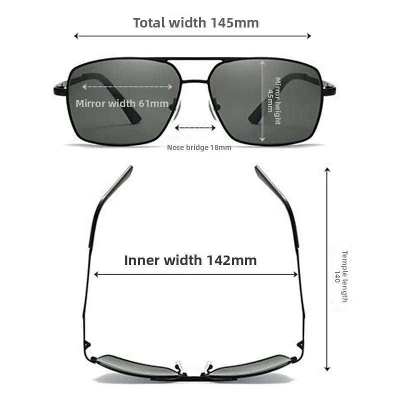 Pilot Myopia Glasses for Men UV Protection Driving Sunglasses Anti Glare Eyewear Near Sight Glasses Diopter To -4.0