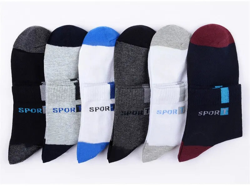 5Pairs/Lot Men's Socks Mid-tube Socks Absorb Sweat Running Professional Sports Socks Breathable Outdoor Basketball Riding Socks