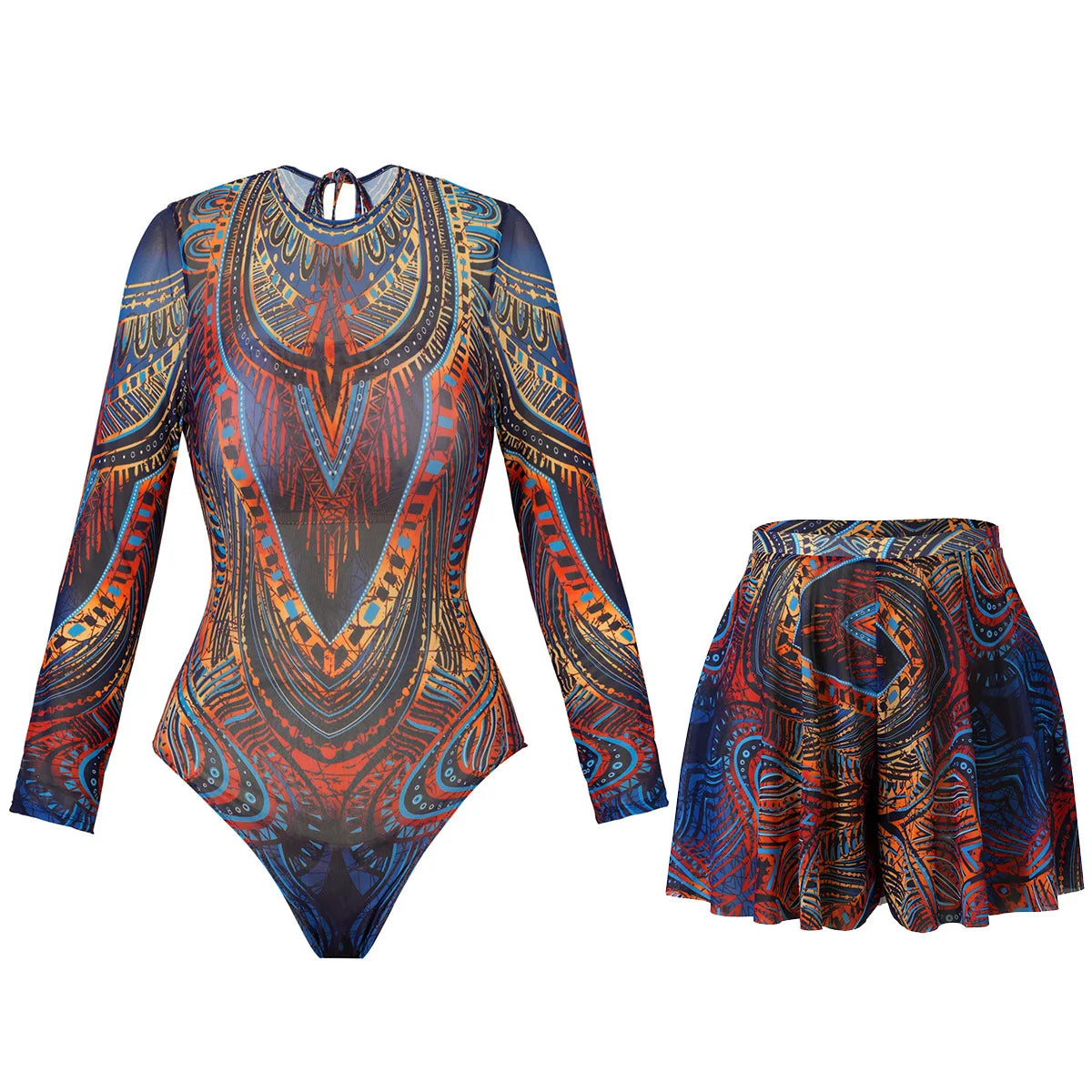 2 Piece Sets Swimsuit And Shorts Women Summer Long Sleeve Bathing Suit Bikini Set Beach Cover Up Swimming Suit Купальни
