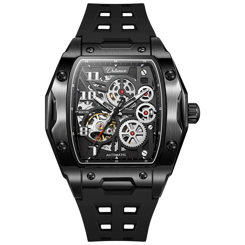 Watches For Men Original Automatic Mechanical Watch Skeleton Waterproof Luminous Men's Watch White Rubber Strap Reloj Hombre