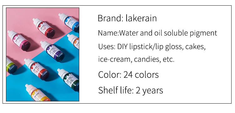 Liquid Pigment Diy Homemade Lipstick Dyes Making Coloring Safe Colorants for DIY Lip Gloss Candle Soap Making Water Oil Dual Use