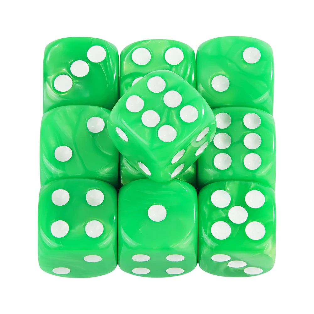 Marble Effect D6 Dice 10pcs 16mm Board Game Dice for Club Party DND RPG Board Game Bar Table Accessories