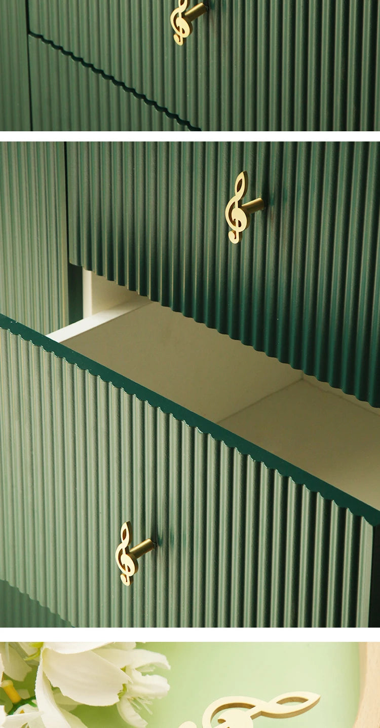 Musical Note Brass Furniture Handles and Knobs for Kitchen Cabinet Modern Dresser Door Handle Drawer Pulls