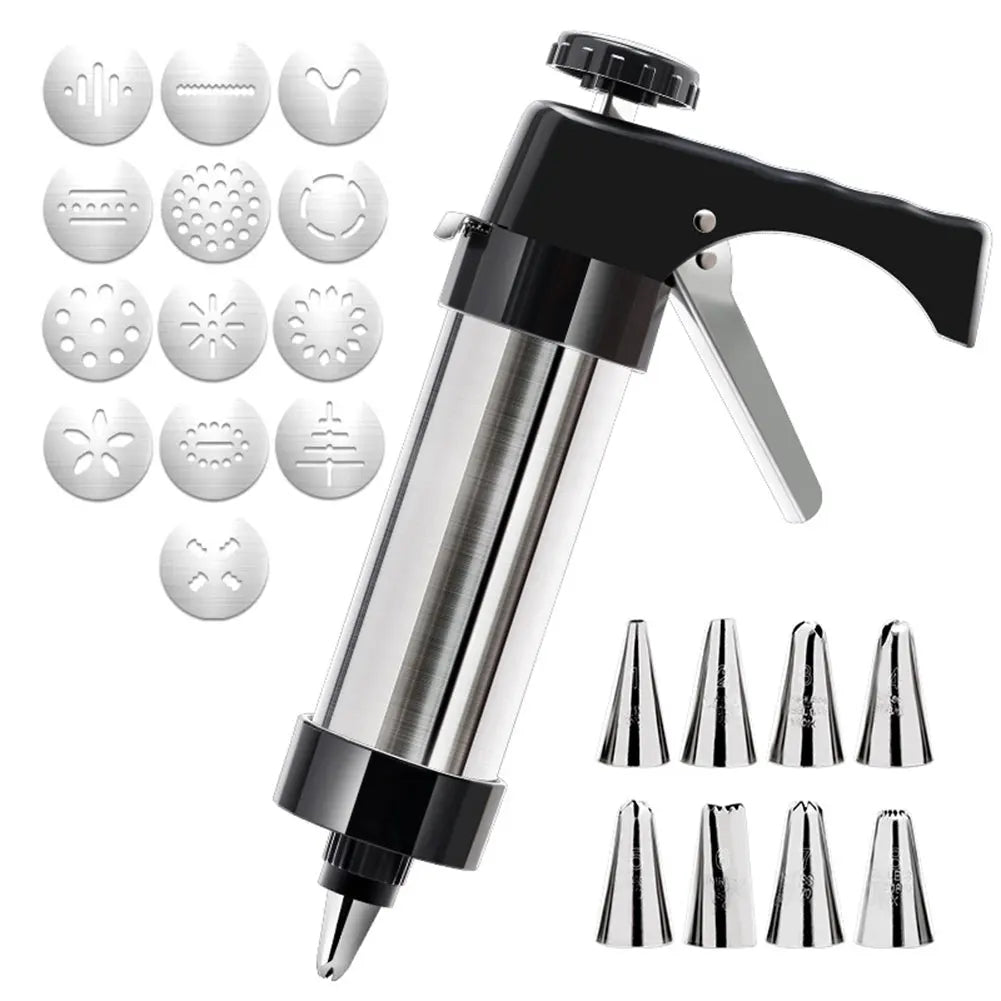 Stainless Steel Cookie Maker Press Kit Manual Churros Maker Machine Cookie Biscuit Press Kit or Making and Decorating Cookies