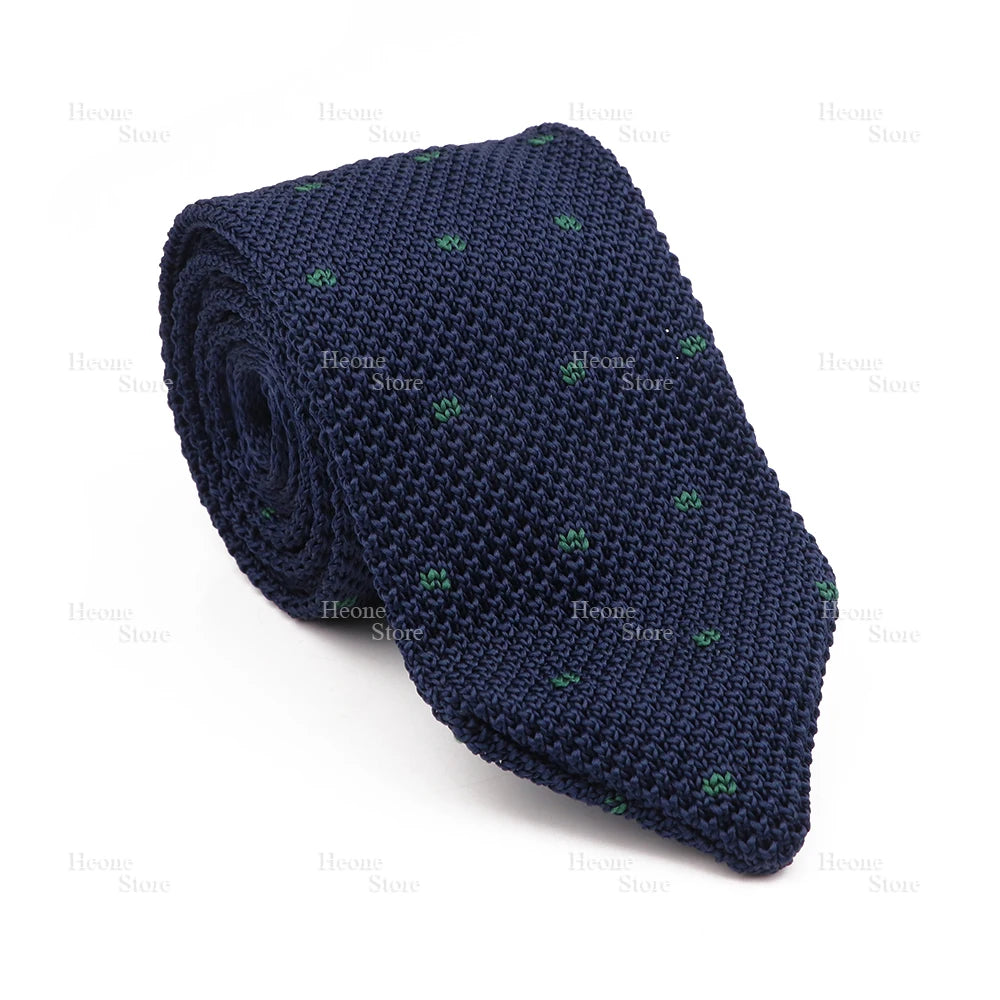 New Mens Knitted Ties Classic Striped Skinny Necktie For Business Wedding Party British Style Necktie Winter Neck Wear Accessory