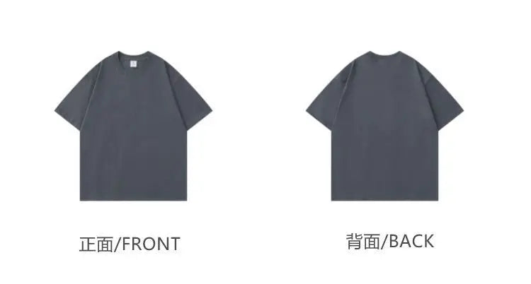 American 450g Heavy Cotton Short-sleeved T-shirt Men's and Women's Solid Color Loose Round Neck Top Bottoming Shirt Half-sleeved