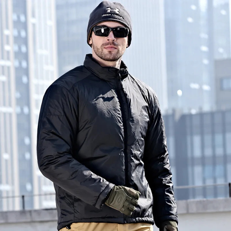 Winter Jackets Men Parkas Warm Lightweight Portable Outerwear Tactics Jacket Heat Reflective Windproof Hiking Coat Windbreaker