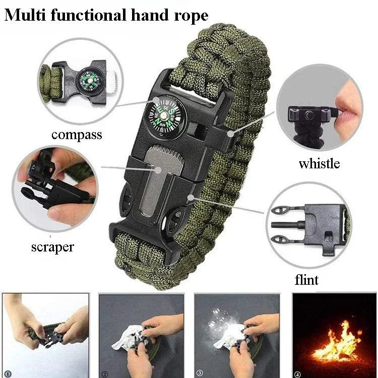 Survival Kit military Camping Multifunction Defense Equipment First Aid SOS for Wilderness Adventure With knife Thermal Blanket