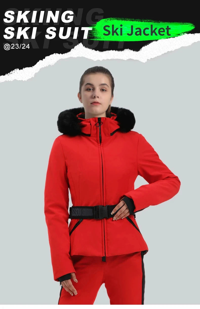 Ski Jackets 2025 Mountain Winter Hooded Woman Snowboard Clothes Outdoor Sports Skiing Overcoats Windproof Thermal Snow Tracksuit