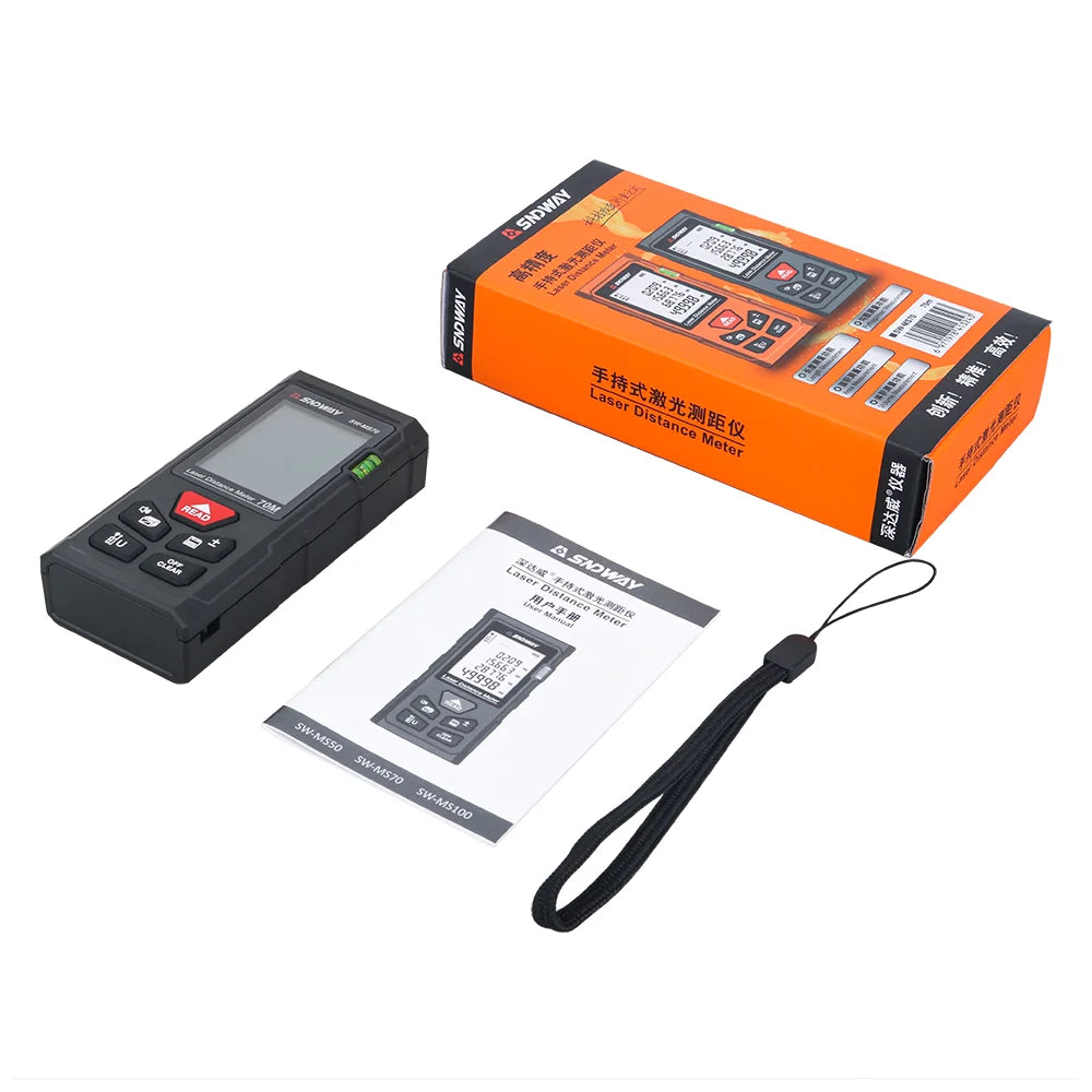 SNDWAY laser distance meter 40M 60M 80M 100M rangefinder trena laser tape range finder build measure device ruler test tool