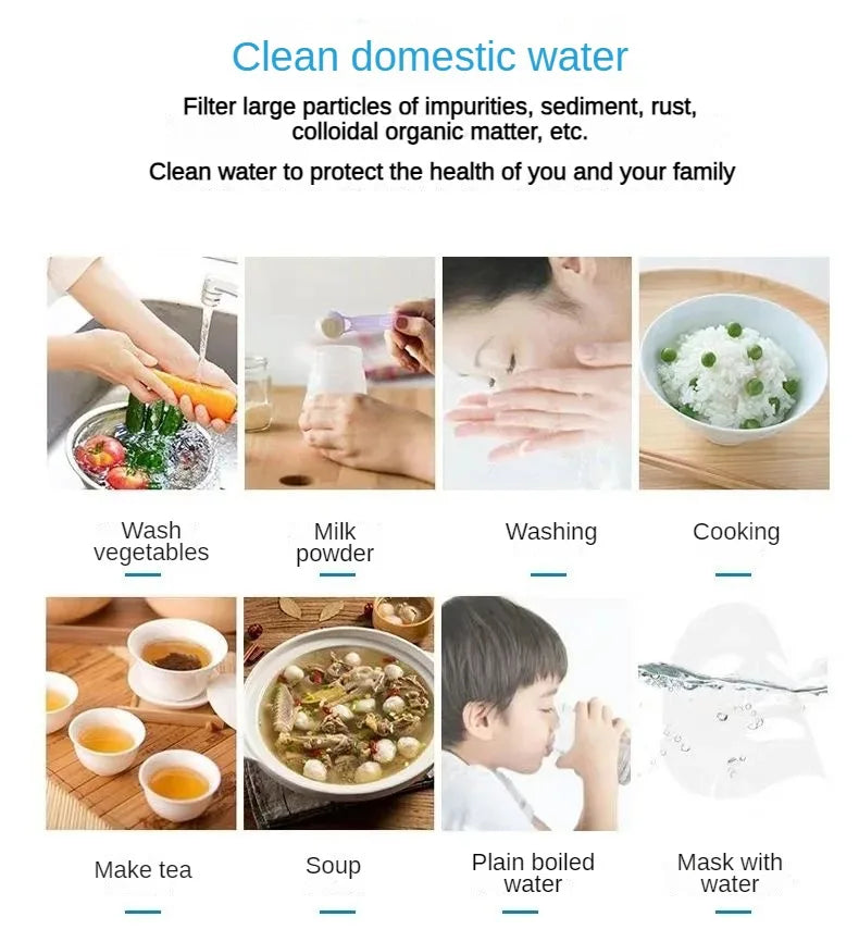 7 Layer 0.1μm Drinking Water Faucet Purifier Eco Tap Filter Stainless Steel Ceramic Activated Carbon KDF Cartridge Home Kitchen