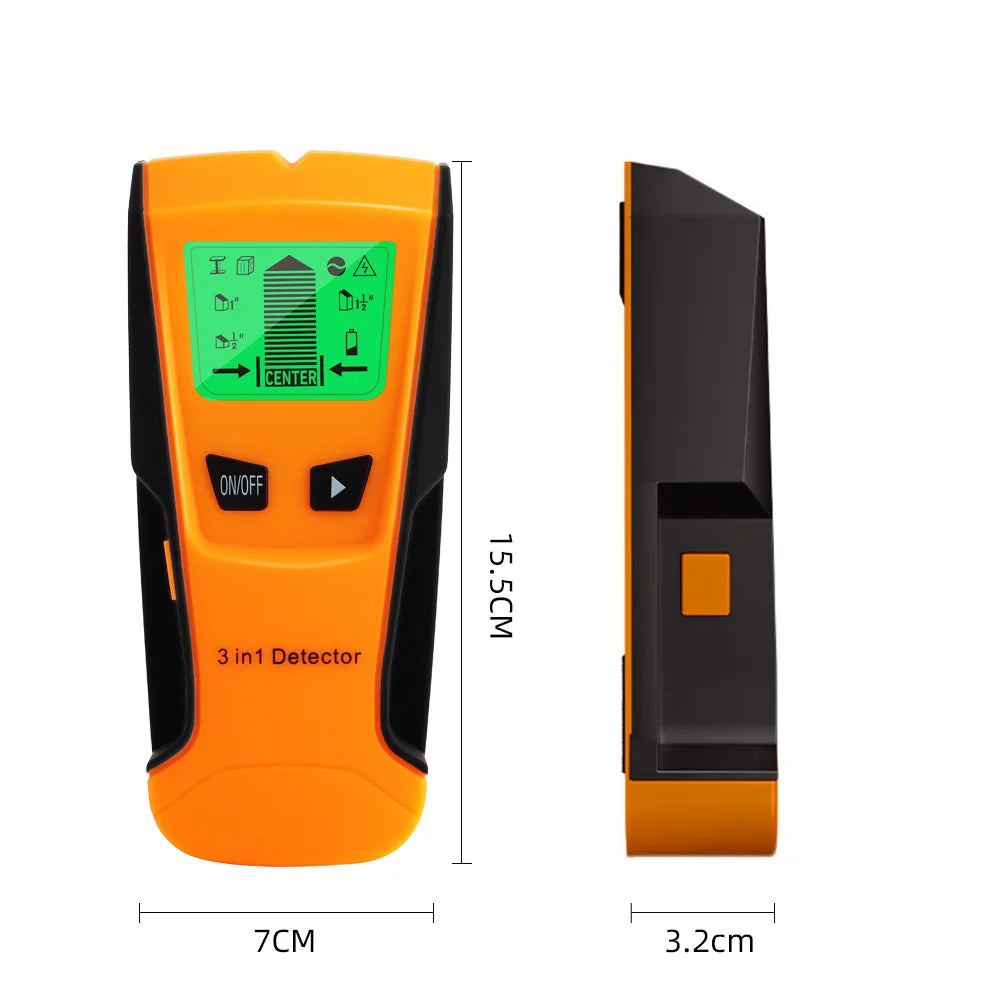 3 in 1 Wall Metal Detector Depth Professional Find Metal Wood Studs AC Voltage Live Wire Detect Wall Scanner Electric Box Finder