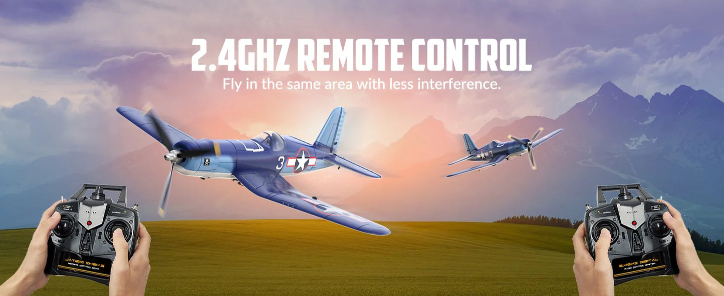Volantex New F4U Corsair RC Plane EPP Foam 400mm Wingspan 4CH 6-Axis One Key Aerobatics XPilot Stabilization System RTF Airplane