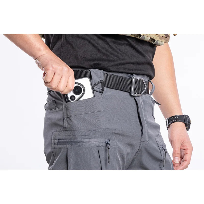 Men's Spring Autumn Tactical Pants Multi Pocket Outdoor Combat Trousers EU Size Waterproof Cargo Travel Sports Military Pants