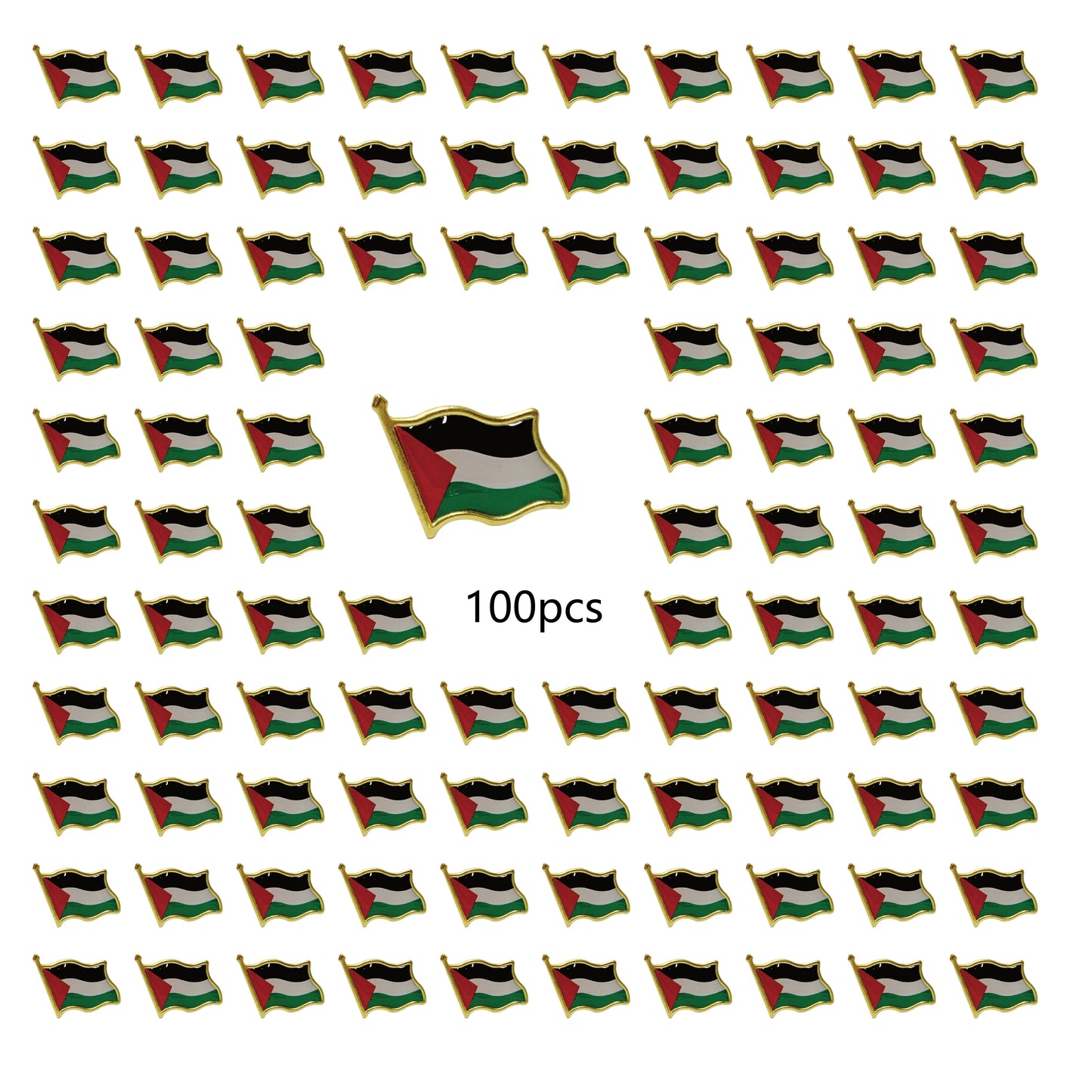 20/100Pcs Palestine Flag Lapel Pins Bulk - Metal Palestinian National Lapel Pin