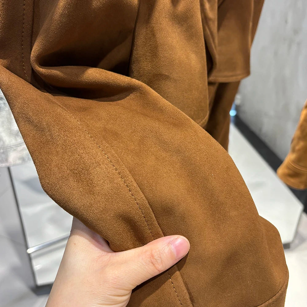 YOLOAgain Real Leather Jacket Women Burgundy Grain Leather Jacket With Belt