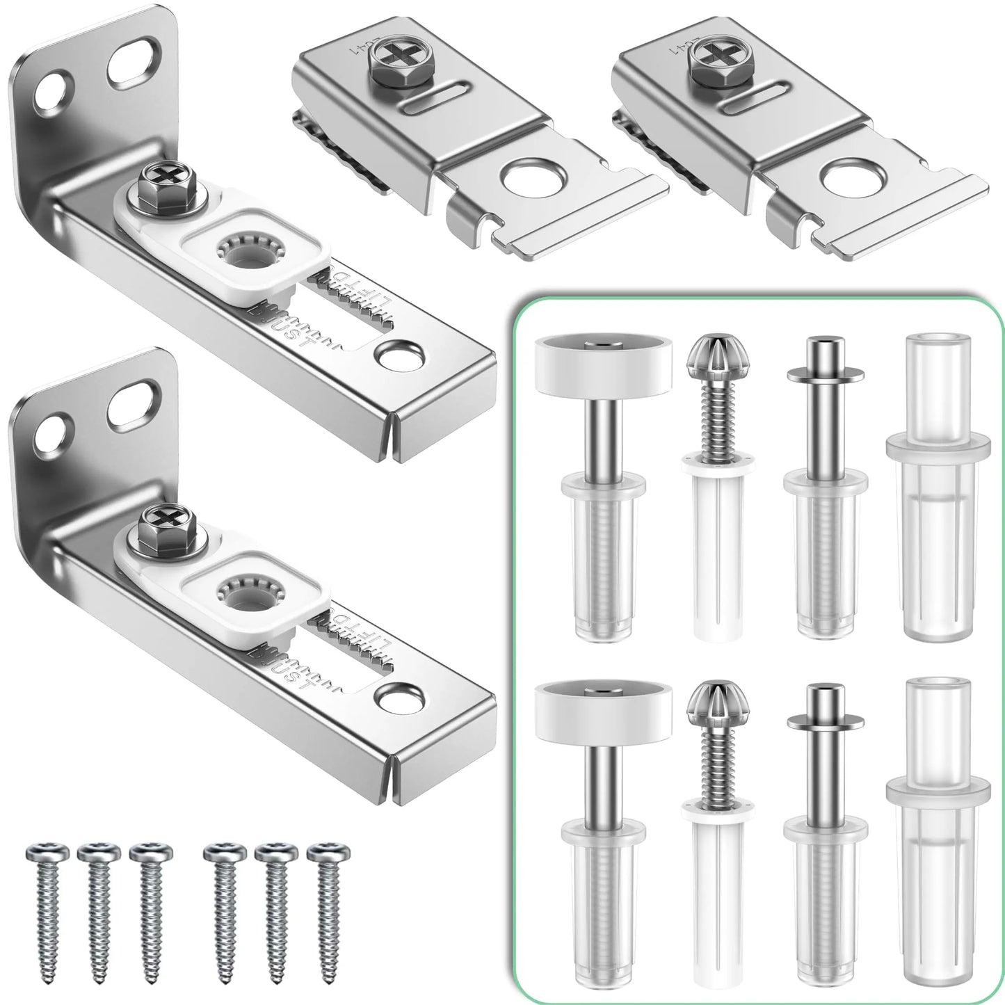 2Pcs Bifold Door Hardware Repair Kit Include Top & Bottom Bracket Bifold Door Parts with 7/8 in Guides Wheel for Folding Door