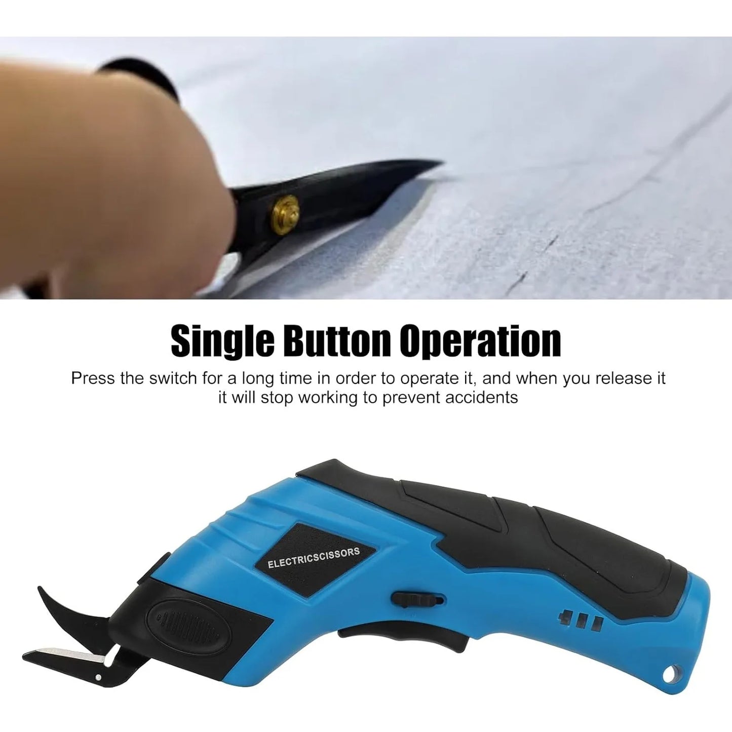 Electric Scissors Cordless Handheld Electric Scissors for Cutting Fabrics Carpets Soft Leather Cardboard