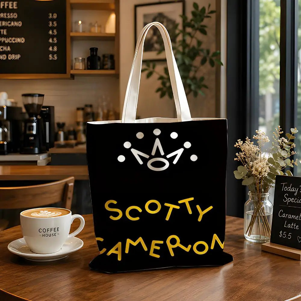 Sport S-Scotty C-Cameron Storage Bags Reusable Canvas Tote Suitable for School Class Commuting Shopping as Gifts