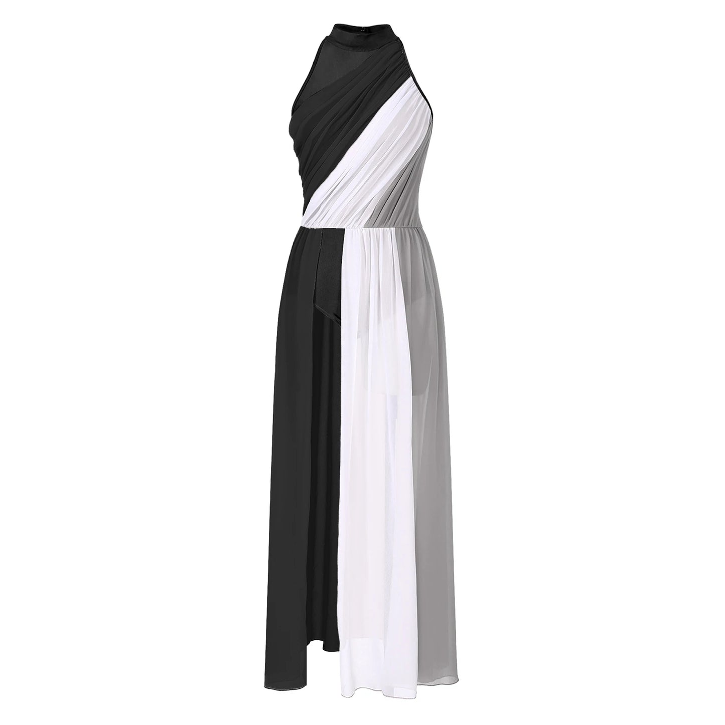 Women Ladies Lyrical Praise Dance Dress Performance Costume Modern Contemporary Celebration of Spirit Dancewear Split Long Dress