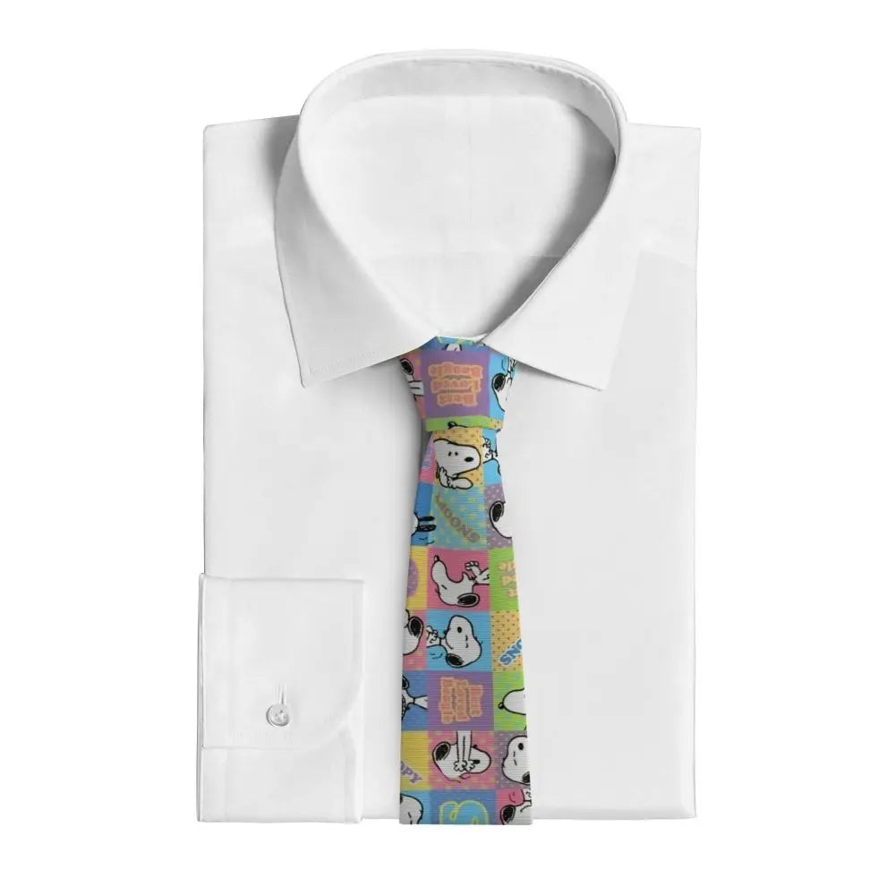 Snoopys & Woodstock Smile Giggle Laugh Neckties Silk 8 cm Neck Tie for Mens Shirt Accessories Cravat Wedding Accessories Office