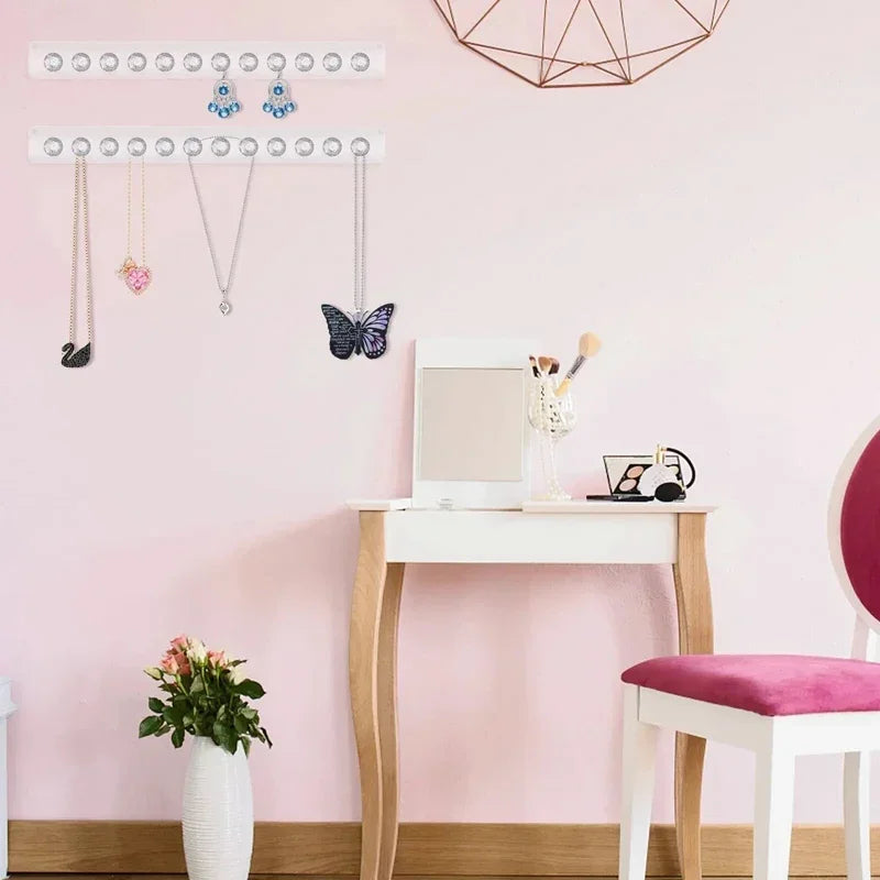 Necklace Hangers Acrylic Necklaces Holder Wall Mounted Jewelry Organizer Hanging Necklace Holder For Necklaces Bracelets Chains