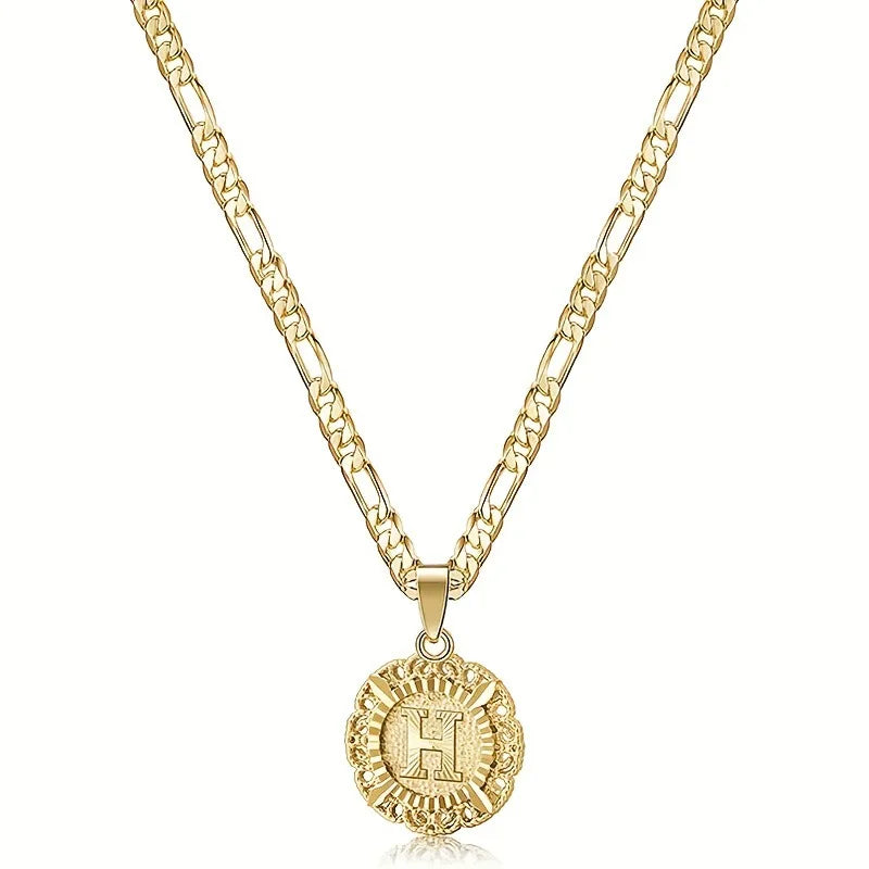 26 letter pendant necklace, round trendy and versatile women's collarbone necklace, jewelry gift