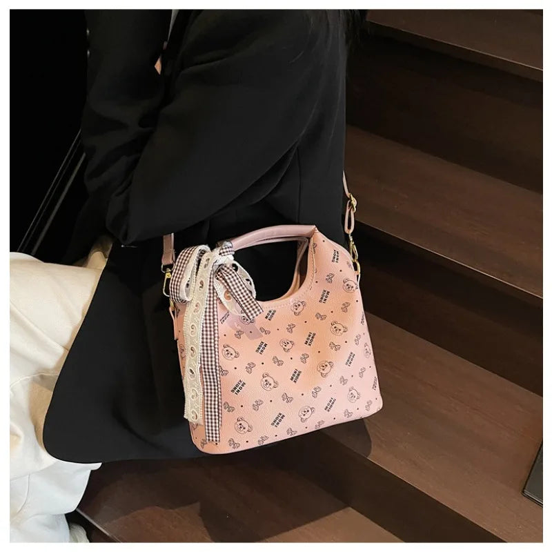 Popular bags for women, new fashionable French printed armpit tote bag, minimalist handbag, diagonal cross bag