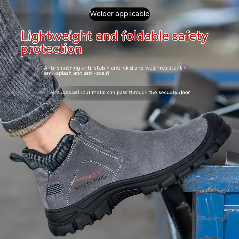 Safety Shoes Men Steel Toe Work Shoes Anti-smash Anti-puncture Indestructible Shoes Protective Boots Construction Work Shoes