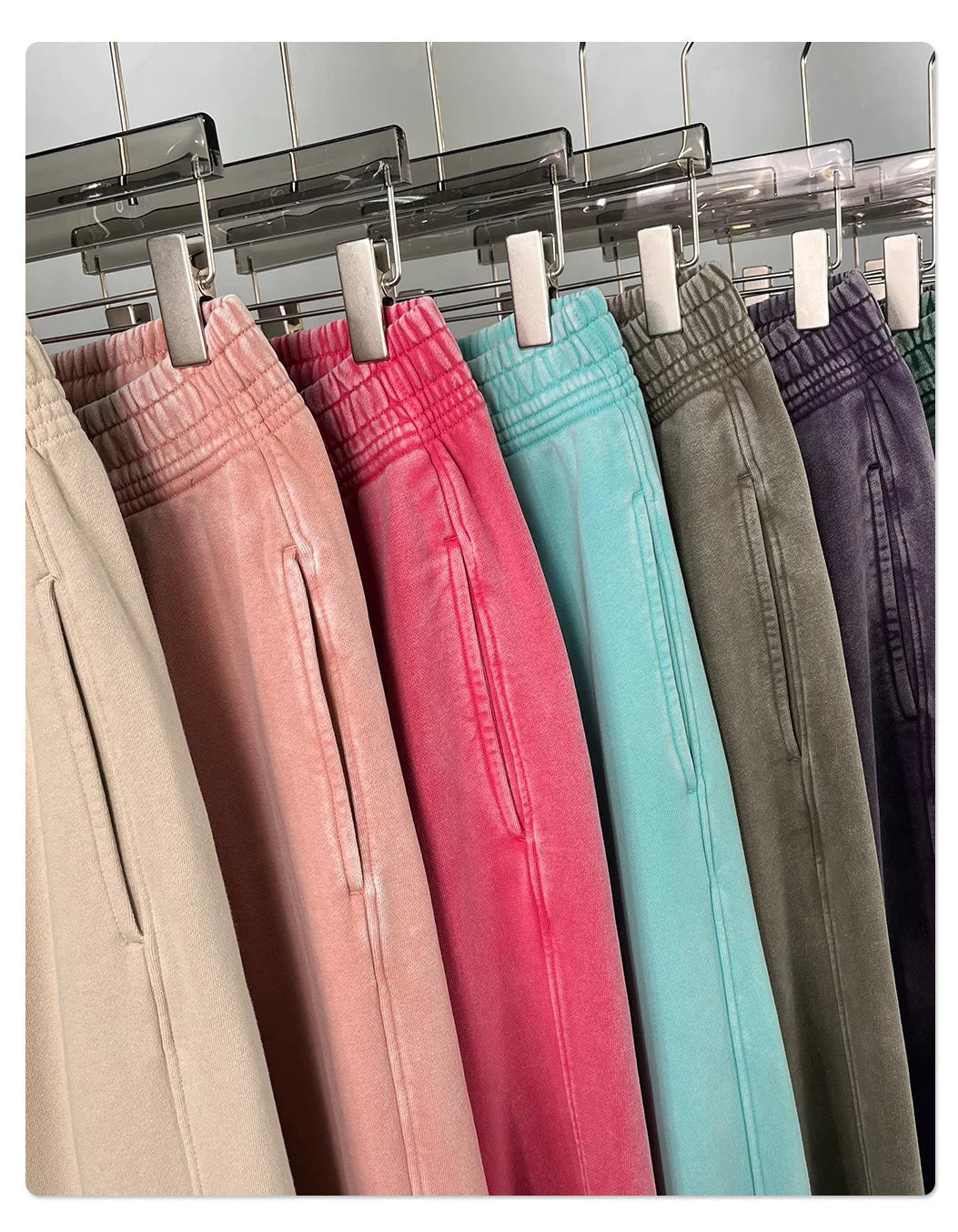 Retro Wax Printing Acid Washed Sweat Pants Distressed Personalized 100% Cotton Mens Sweatpants Athletic Drawstring Jogger Pants