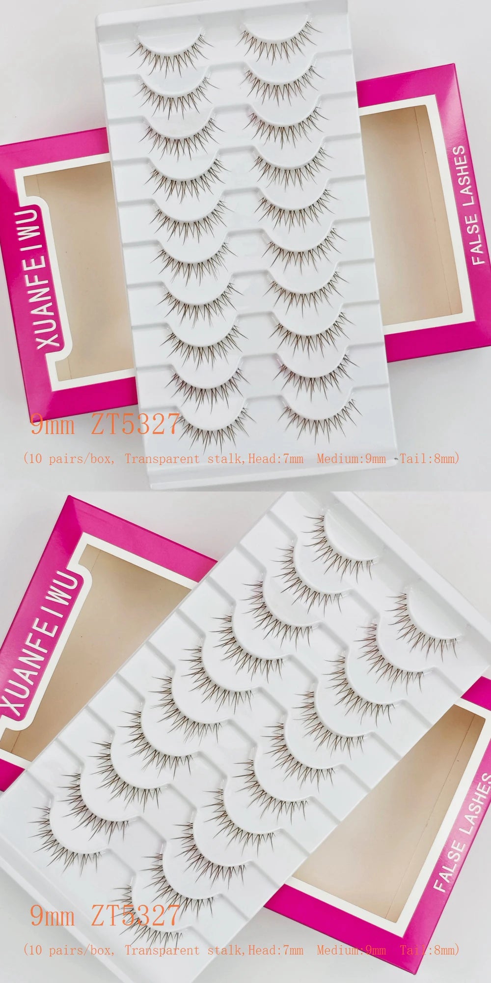 Xuanfeiwu Natural Short Style No-Makeup Look Sparse Full-Strip Ultra-Natural Realistic One-Piece Natural-Looking False Eyelashes DIY Self-Application Beginner Light Makeup Eyelashes