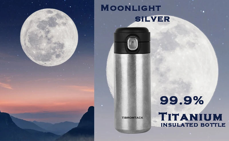 Titanium Insulated Water Bottle with Flip Lid and Double Vacuum, Bpa Free, Keep Cold and Hot Drinks, 12 Hours