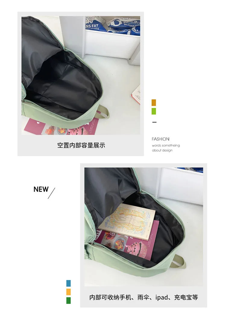 Fashion Canvas Backpack for Women Anti-theft School Shoulder Bag for Teenage Girls New Style Female School Backpack