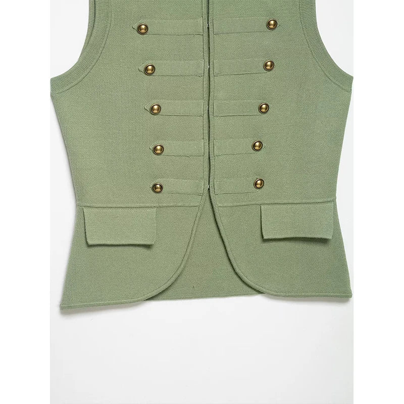 Summer Women's New Knitted Vest Tops 2026 Fashion Retro Slim Elegant Young Women's Blouse Chic Elastic Knitted Short Tank Tops