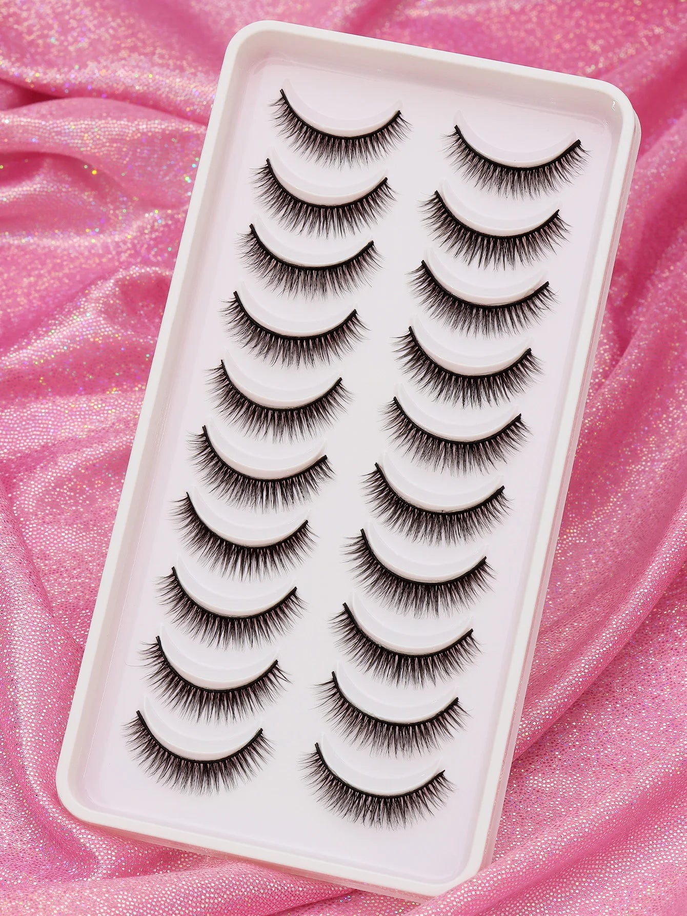 5/7/10 Pairs brown DIY Lashes Natural Clear Eyelash Volume Natural Eyelashes Soft Cross Cat Lashes Extended Outer Corner Eyelash