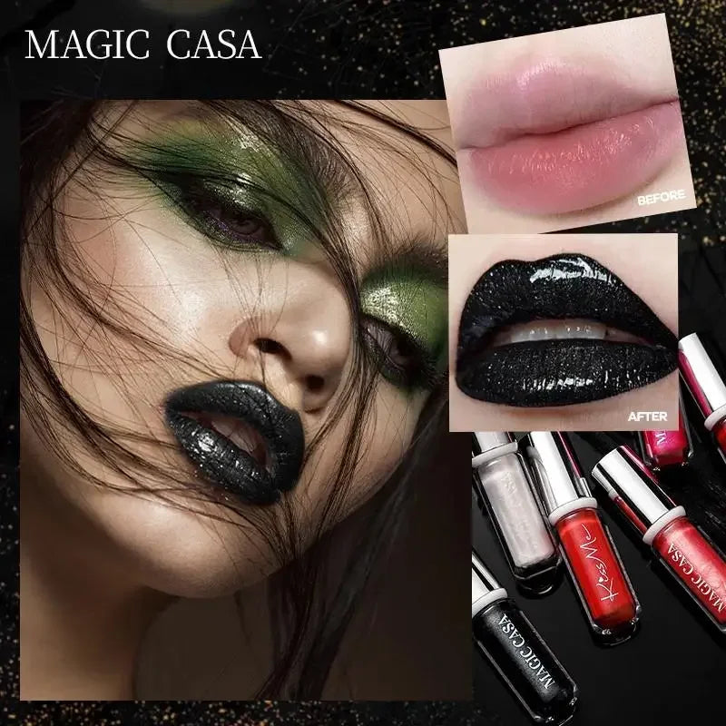Diamond Pearlescent Vampire Lip Gloss Long Lasting Moisturizing Waterproof Non Fade Halloween Makeup Shimmer Lipstick