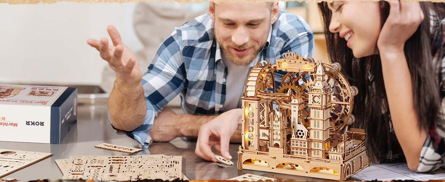 Rokr Marble Travel London Marble Run 3D Wooden Puzzle Interactive Gift for Kid Adult Challenging Craft for Handicraft Enthusiast