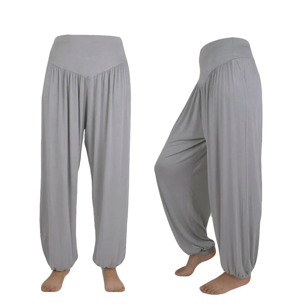 Women Elastic Loose Dance Yoga Pants Gym Workout Trousers Commute Sweat Pants High Waisted Female Clothing Calça Feminina
