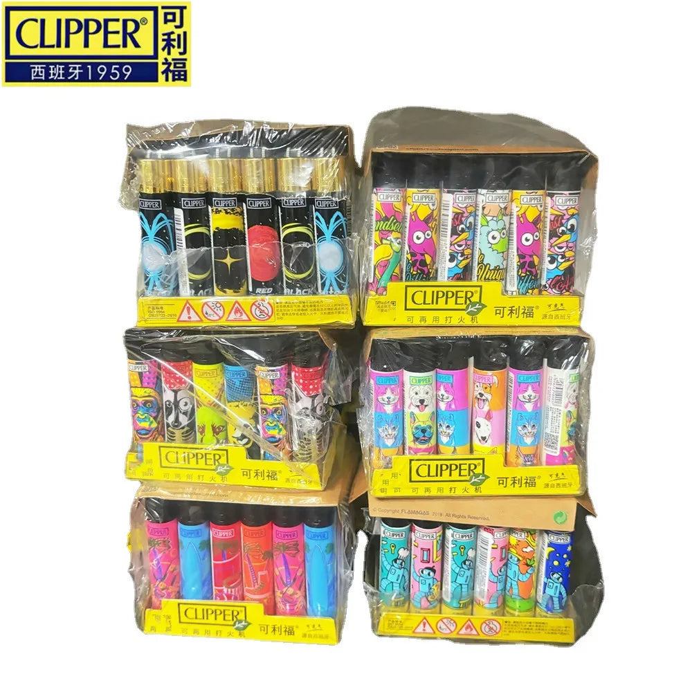 Clipper Lighter Grinding Wheel Mini Lighter Butane Flashlight Lighter (24pcs) Men's Small Tools Cool Gift Cigarette Accessories
