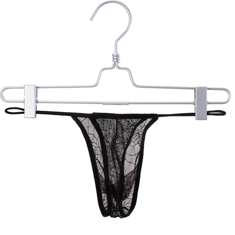Comfortable Low Waist Men's Thongs Transparent U Convex Pouch T-back Briefs Mesh Halloween Net Lace Triangle Panties Fitness