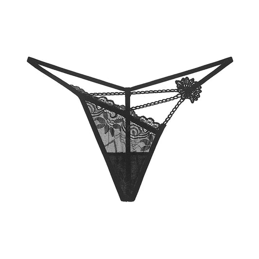 Lingerie Femme Sexy Porno Ultra Thin Lace Fashion Thong Ladies Sexy Transparent T-Line Panties Low Rise Sexy Underwear Women